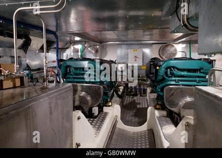 Boat engine room Stock Photo