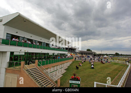 General view of the grandstand at Great Yarmouth Racecourse. Stock Photo