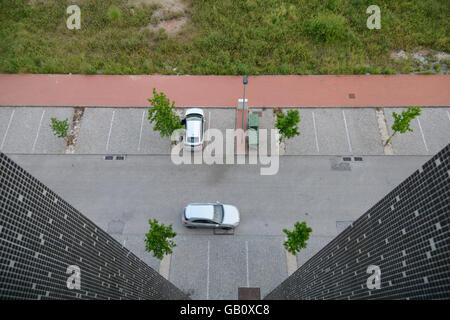 Aerial view of outdoor parking spots Stock Photo