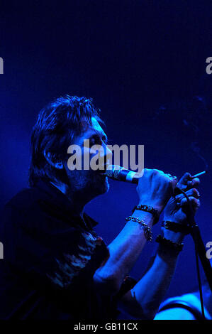 T in the Park festival 2008 - Scotland. Shane MacGowan of The Pogues performs at the T in the Park music festival near Kinross in Scotland. Stock Photo