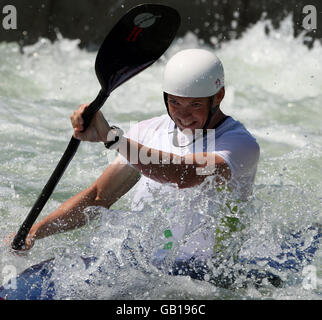 Great Britain's Campbell Walsh during training at the Shunyi Olympic Canoeing Park, Beijing. Stock Photo