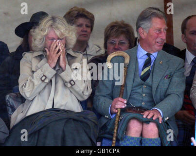 The Prince of Wales and the Duchess of Cornwall, Charles and Camilla, at the Mey Highland games in Caithness. Stock Photo