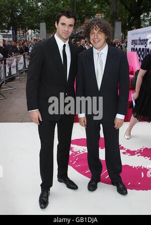 Steve Jones (left) and Alan Davies arrive for the UK premiere of Angus, Thongs and Perfect Snogging at the Empire Leicester Square, London, WC2. Stock Photo