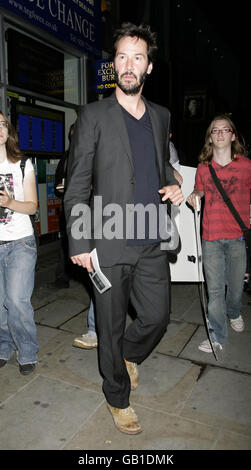 Keanu Reeves leaving the press night of 'The Female of the Species' at the Vaudeville Theatre in central London. Stock Photo