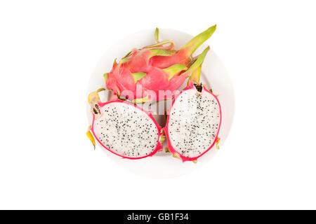 dragon fruit or Pitaya isolated on white background with path Stock Photo