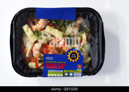 Singapore noodles. A Marks and Spencer ready meal. Stock Photo