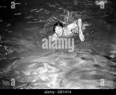 Swimming. Johnny Weissmuller Stock Photo