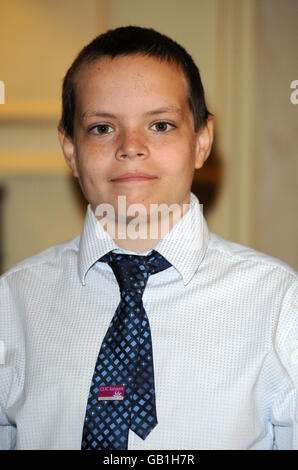 Liam Fairhurst, 13 from Bury St Edmunds pictured during a photocall for Britain's Kindest Kids at 10 Downing Street, central London. Stock Photo