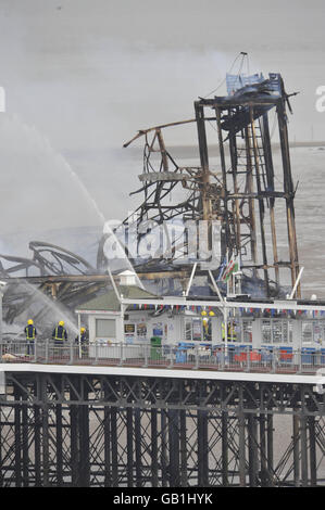 Weston-super-Mare pier fire Stock Photo