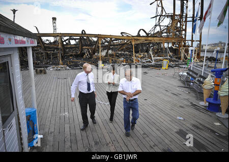 Weston-super-Mare pier fire Stock Photo