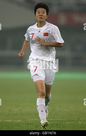 Olympics - Beijing Olympic Games 2008. China's Bi Yan during their Olympic soccer match against Sweden at the Tianjin Olympic Center Stadium, China. Stock Photo