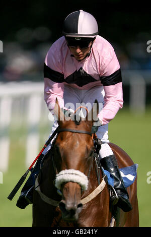 Jockey Eddie Ahern on Choose Your Moment during the Pomfret Stakes Stock Photo