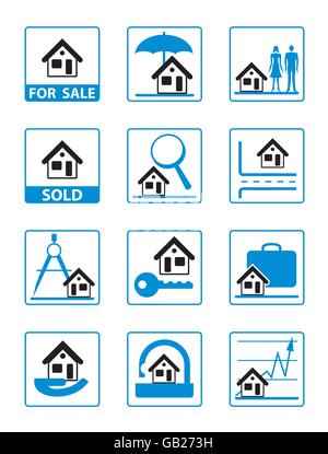 Real estate icons set - vector illustration Stock Vector