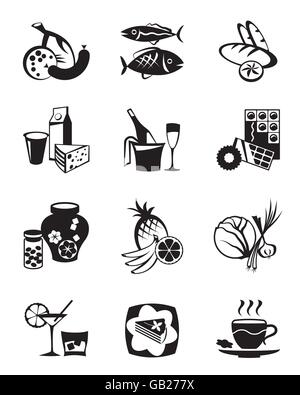 Grocery store and confectionery icons set - vector illustration Stock Vector