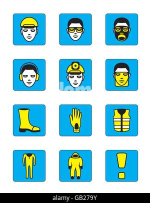 Health and safety icons set - vector illustration Stock Vector