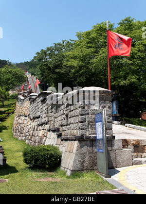 Wall of fortress Hwaseong, Suwon, Province Gyeonggi-do, South Korea Asia, UNESCO World-heritage Stock Photo