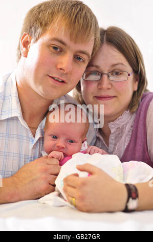 First IVF baby born with new embryo technique Stock Photo