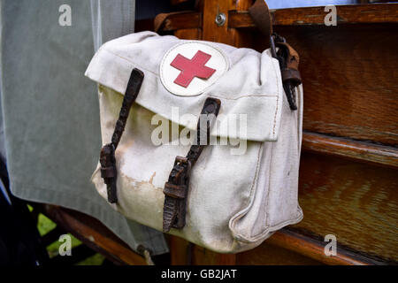 Vintage first aid kit Stock Photo