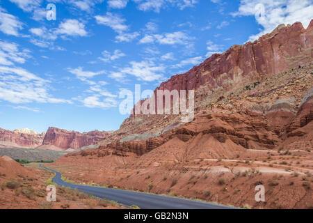 Road through Capitol Reef National Park, Utah, United States Stock Photo