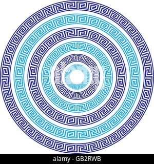 Vector Set of Six Round Greek Key Borders of Various Sizes Stock Vector ...