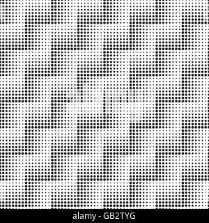 Seamless Vector Halftone Zig Zag Checkered Pattern Background. Black and White. Stock Vector