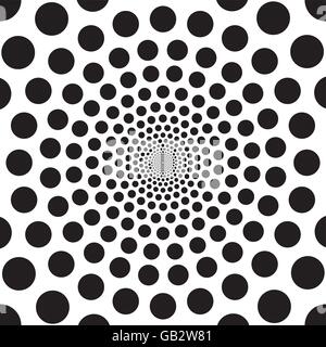 Abstract radiating dot pattern background Stock Vector