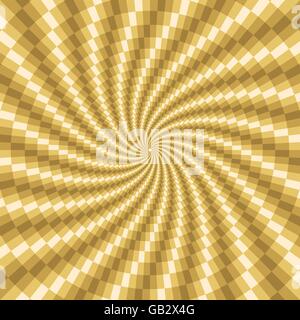 Golden rotating motion optical illusion background Stock Vector