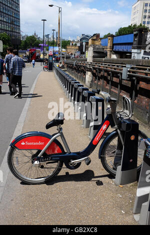 A Santander 'Boris bike' in London, England. Stock Photo