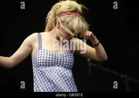 Duffy performs on the first day of the V Festival at Hylands Park, Chelmsford. Stock Photo