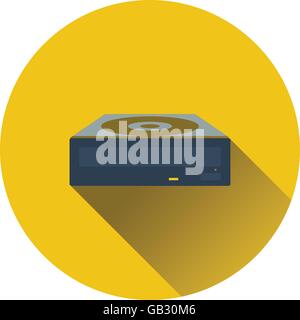 CD-ROM icon. Flat color design. Vector illustration. Stock Vector
