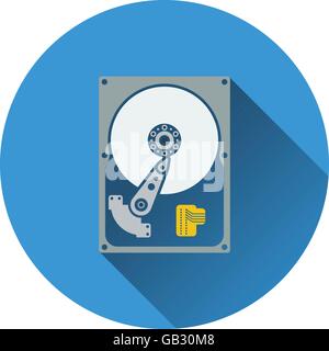HDD icon. Flat color design. Vector illustration. Stock Vector