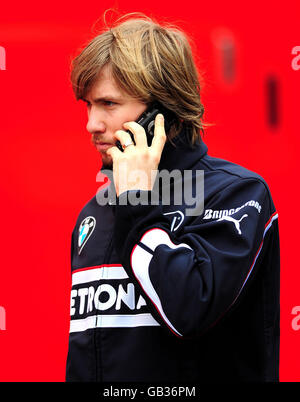 Motor Racing - Formula One Practice - Spa Francorchamps. BMW's Nick Heidfeld in the pits during the second practice session of the Formula 1 ING Belgian Grand Prix at Spa Francorchamps, Belgium. Stock Photo