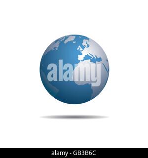 Isolated 3d earth logo on white background Stock Vector