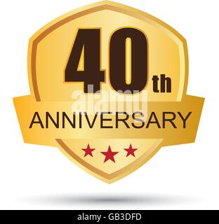 Golden badge 40 years anniversary logo Stock Vector Image & Art - Alamy