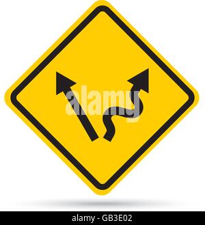 Abstract traffic sign warning that crossroad ahead - easy or tough Stock Vector
