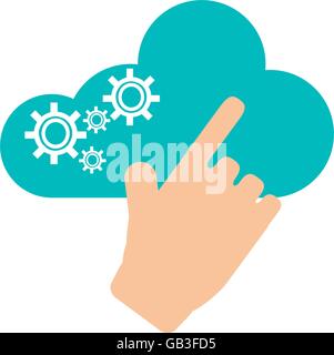 Keep gear hand icon simple vector. Problem solution. Idea work Stock ...