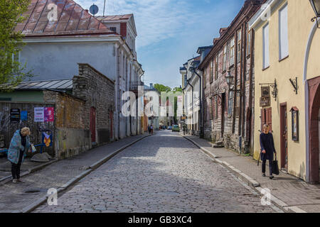 Tallinn, Estonia, Front house in a street of the old town, Tallinn, Estonia, Baltic, Europe, EU Stock Photo