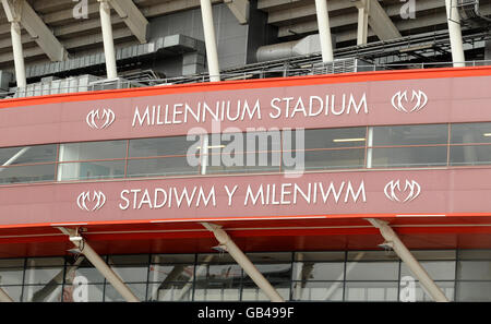 Millennium Stadium stock. General view of the Millennium Stadium in Cardiff. Stock Photo