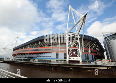 Millennium Stadium stock. General view of the Millennium Stadium in Cardiff. Stock Photo