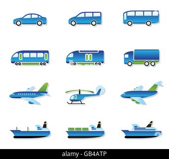 Road, air, rail and water transport - vector illustration Stock Vector