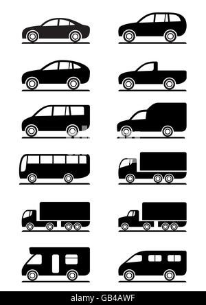 Road transportation icons set - vector illustration Stock Vector