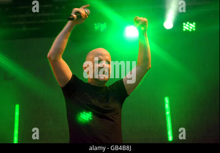 Moby performs during the Nike+ Human Race event at Wembley Stadium in north London. Stock Photo