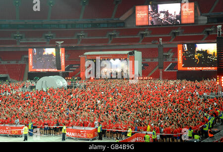 General view during the Nike+ Human Race event at Wembley Stadium in north London. Stock Photo