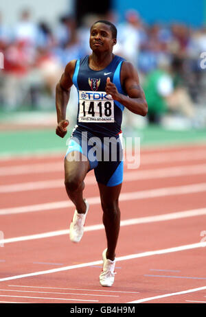 Athletics - IAAF World Athletics Championships - Paris 2003 - Men's 100m Quarter Final. USA's Tim Montgomery in action Stock Photo