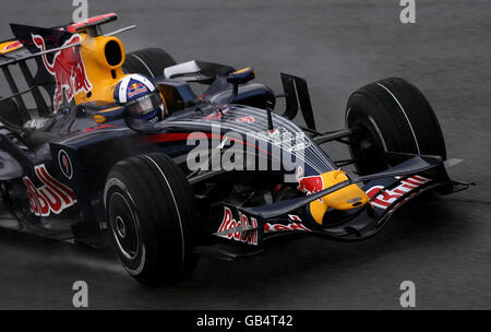 Red Bull Racing's David Coulthard goes round the Parabolica during third practice at Monza, Italy. Stock Photo