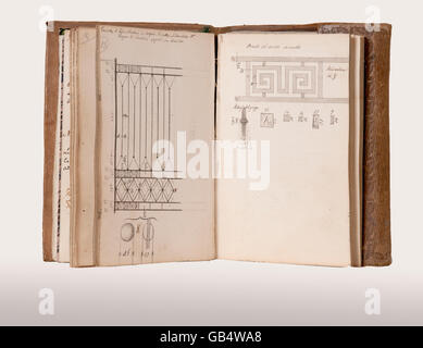 Old notebook of drawings, early twentieth century Stock Photo