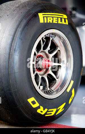 Pirelli P Zero tyre, motor sports, Formula 1 testing at the Circuit de Catalunya, Circuit de Barcelona, Barcelona, Spain, Europe Stock Photo