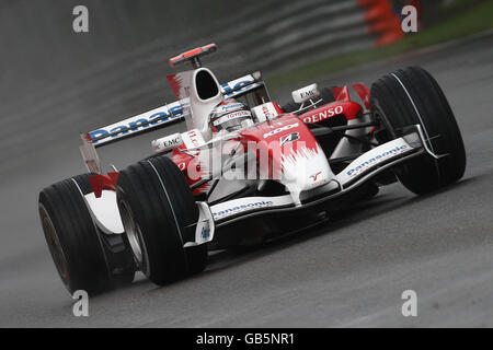 Toyota's Jarno Trulli during the qualifying session at Monza, Italy. Stock Photo