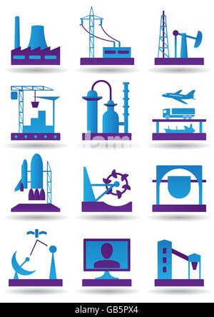 Plants for light and heavy industry - vector illustration Stock Vector ...