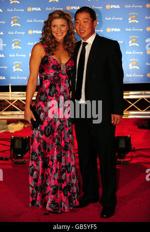 Anthony Kim with partner Lisa Pruett arrive for the Ryder Cup Gala at ...